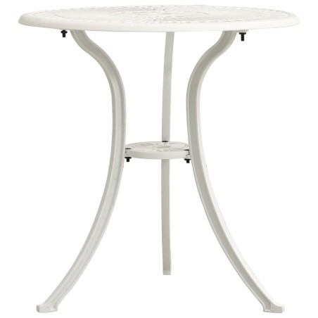 vidaXL Mesa de jardín aluminio fundido blanco 62x62x65 cm