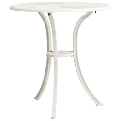 vidaXL Mesa de jardín aluminio fundido blanco 62x62x65 cm