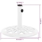 vidaXL Base de sombrilla de hierro fundido blanco 40x40x32 cm vidaXL Base de sombrilla de hierro fundido blanco 40x40x32 cm