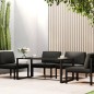 vidaXL Mesa de comedor de jardín aluminio gris antracita 120x60x66cm vidaXL Mesa de comedor de jardín aluminio gris antracita 120x60x66cm