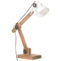 vidaXL Lámpara de mesa industrial redonda blanca 58x18x90 cm E27 vidaXL Lámpara de mesa industrial redonda blanca 58x18x90 cm E27
