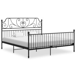 vidaXL Estructura de cama de metal negra 180x200 cm
