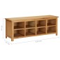 vidaXL Mueble zapatero de madera maciza de roble 114x37x45 cm vidaXL Mueble zapatero de madera maciza de roble 114x37x45 cm