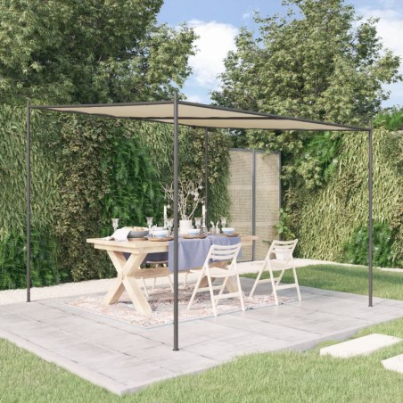 vidaXL Cenador acero y tela beige 3x3 m 180 g/m²