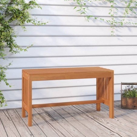 vidaXL Banco de jardín de madera maciza de eucalipto 80 cm