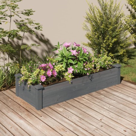 vidaXL Jardinera arriate forro madera maciza marrón abeto 120x45x25 cm