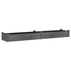 vidaXL Jardinera arriate con forro madera abeto gris 240x45x25 cm