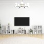 vidaXL Muebles de salón 8 piezas madera de ingeniería blanco vidaXL Muebles de salón 8 piezas madera de ingeniería blanco