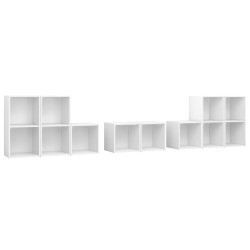 vidaXL Muebles de salón 8 piezas madera de ingeniería blanco