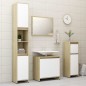 vidaXL Armario de baño madera contrachapada blanco y roble 30x30x95 cm