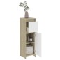 vidaXL Armario de baño madera contrachapada blanco y roble 30x30x95 cm