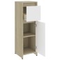 vidaXL Armario de baño madera contrachapada blanco y roble 30x30x95 cm