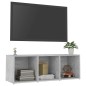 vidaXL Mueble de TV madera contrachapada gris hormigón 107x35x37 cm