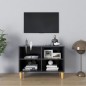 vidaXL Mueble de TV con patas de madera maciza gris 69,5x30x50 cm