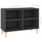 vidaXL Mueble de TV con patas de madera maciza gris 69,5x30x50 cm