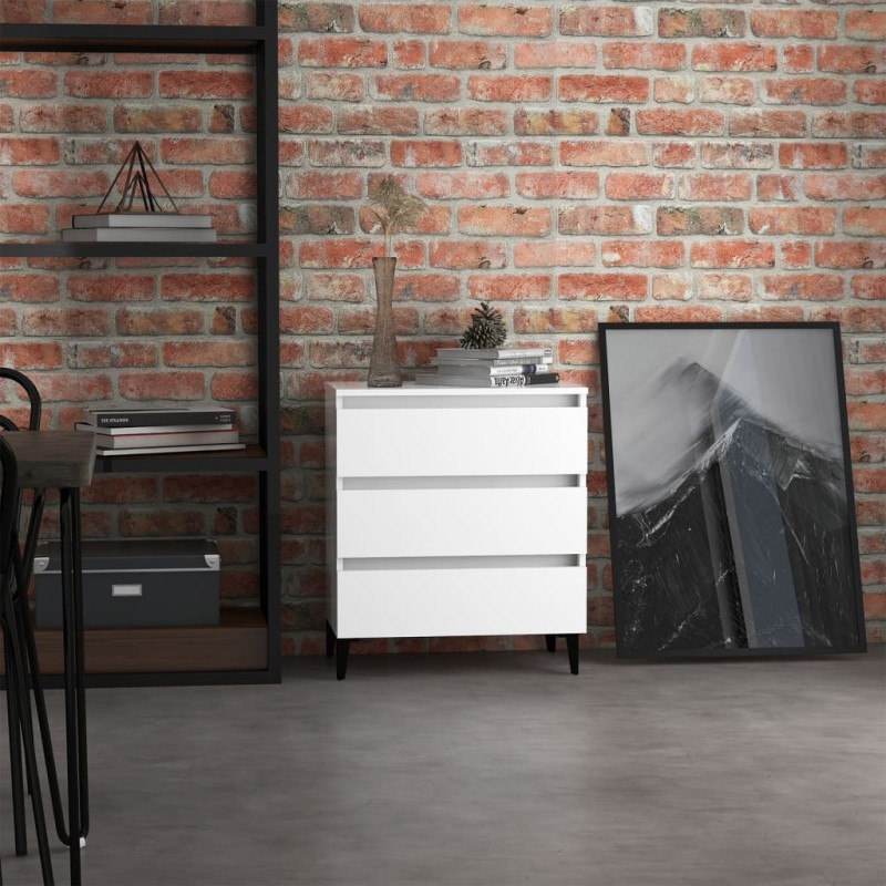 vidaXL Aparador de madera contrachapada blanco 60x35x69 cm vidaXL Aparador de madera contrachapada blanco 60x35x69 cm