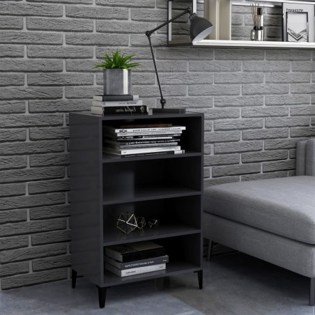 vidaXL Aparador de madera contrachapada gris 57x35x90 cm