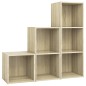 vidaXL Muebles de salón 3 piezas madera de ingeniería roble Sonoma