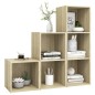 vidaXL Muebles de salón 3 piezas madera de ingeniería roble Sonoma