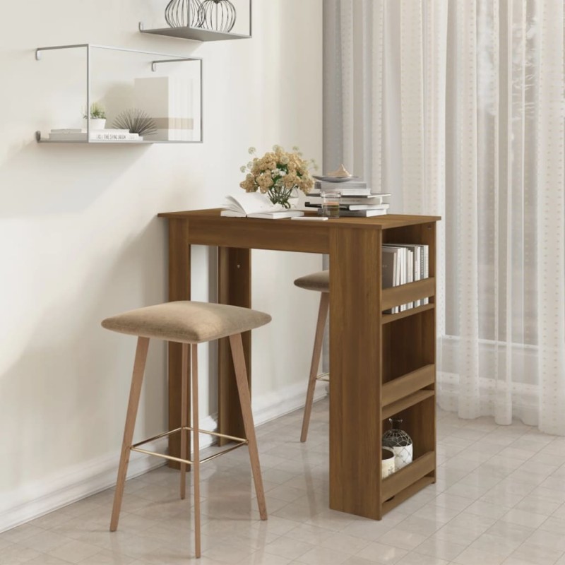 vidaXL Mesa alta con estante marrón roble 102x50x103,5 cm vidaXL Mesa alta con estante marrón roble 102x50x103,5 cm