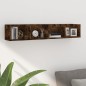 vidaXL Estante de pared para CD madera color roble ahumado 100x18x18cm vidaXL Estante de pared para CD madera color roble ahumado 100x18x18cm