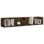 vidaXL Estante de pared para CD madera color roble ahumado 100x18x18cm vidaXL Estante de pared para CD madera color roble ahumado 100x18x18cm
