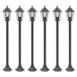 vidaXL Farolas de jardín aluminio bronce E27 110 cm 6 unidades vidaXL Farolas de jardín aluminio bronce E27 110 cm 6 unidades