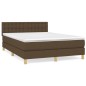 vidaXL Cama box spring con colchón tela marrón oscuro 140x190 cm vidaXL Cama box spring con colchón tela marrón oscuro 140x190 cm