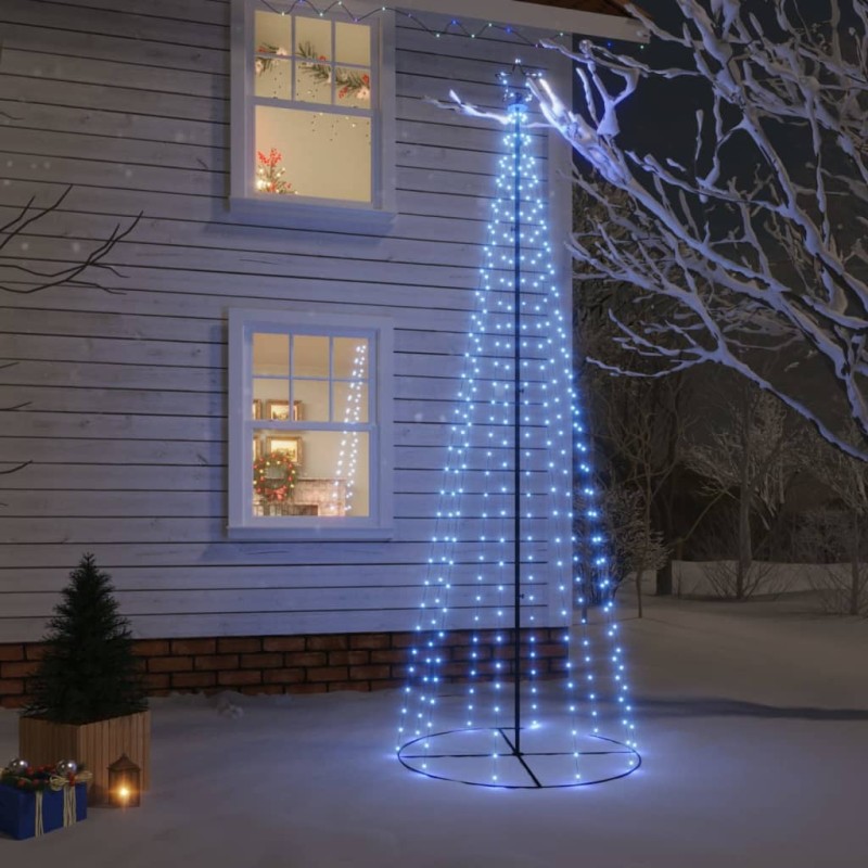 vidaXL Árbol de Navidad cónico 310 LED azul 100x300 cm vidaXL Árbol de Navidad cónico 310 LED azul 100x300 cm