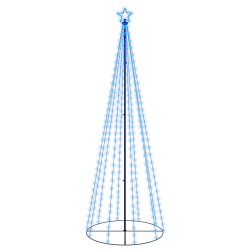 vidaXL Árbol de Navidad cónico 310 LED azul 100x300 cm