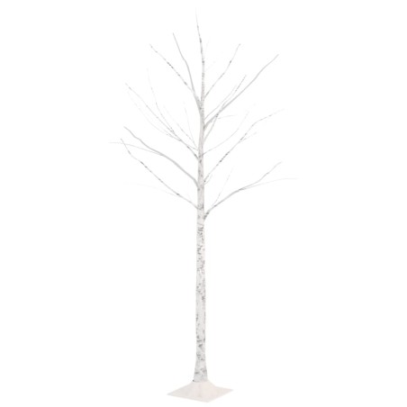 vidaXL Abedul artificial blanco con 72 LEDs blanco cálido 150 cm