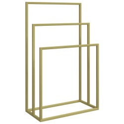 vidaXL Toallero de pie de hierro dorado 48x24x79 cm