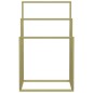 vidaXL Toallero de pie de hierro dorado 48x24x79 cm vidaXL Toallero de pie de hierro dorado 48x24x79 cm