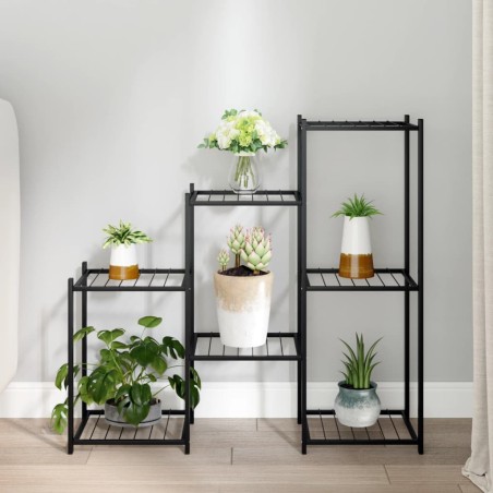 vidaXL Soporte para flores de hierro negro 83x25x80 cm