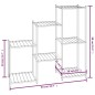 vidaXL Soporte para flores de hierro negro 83x25x80 cm vidaXL Soporte para flores de hierro negro 83x25x80 cm