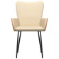vidaXL Sillas de comedor 2 unidades cuero sintético y tela color crema