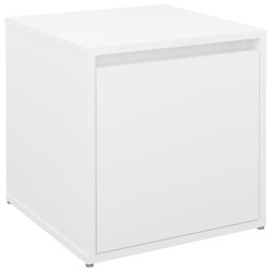 vidaXL Cajón taburete madera contrachapada blanco 40,5x40x40 cm