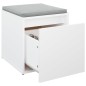 vidaXL Cajón taburete madera contrachapada blanco 40,5x40x40 cm vidaXL Cajón taburete madera contrachapada blanco 40,5x40x40 cm
