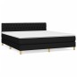 vidaXL Cama box spring con colchón tela negro 180x200 cm vidaXL Cama box spring con colchón tela negro 180x200 cm