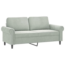 vidaXL Sofá de 2 plazas de terciopelo gris claro 140 cm