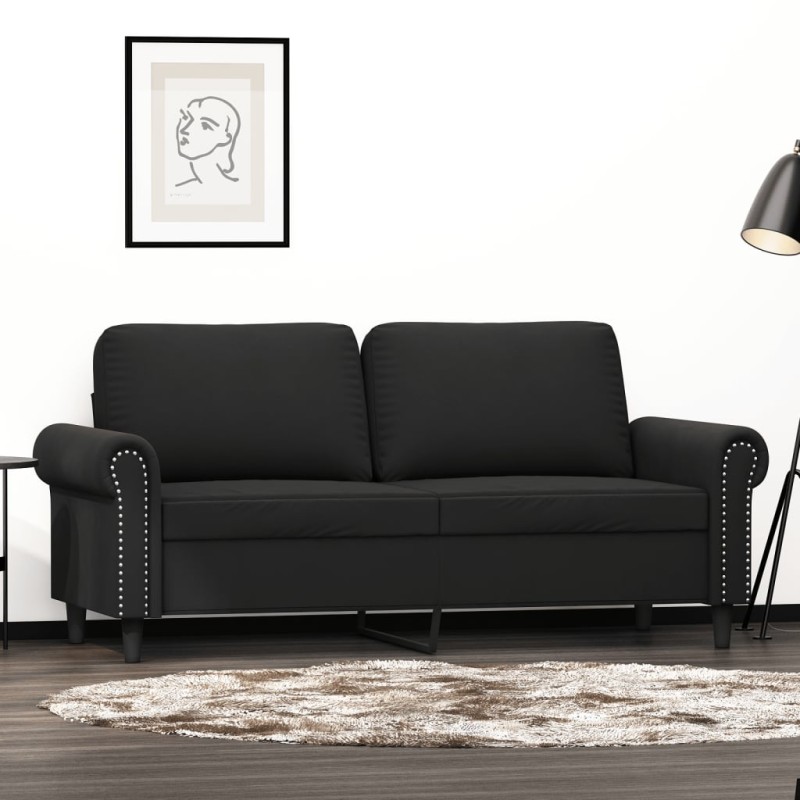 vidaXL Sofá de 2 plazas terciopelo negro 140 cm vidaXL Sofá de 2 plazas terciopelo negro 140 cm