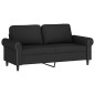 vidaXL Sofá de 2 plazas terciopelo negro 140 cm vidaXL Sofá de 2 plazas terciopelo negro 140 cm