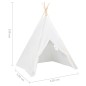 vidaXL Tienda tipi niños y bolsa piel melocotón blanco 120x120x150cm vidaXL Tienda tipi niños y bolsa piel melocotón blanco 120x120x150cm