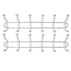 vidaXL Percheros de pared con 12 ganchos 2 unidades