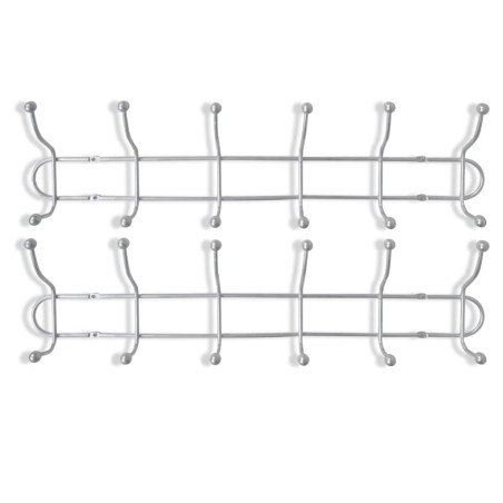 vidaXL Percheros de pared con 12 ganchos 2 unidades