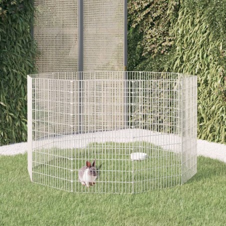vidaXL Jaula para conejos 10 paneles hierro galvanizado 54x100 cm
