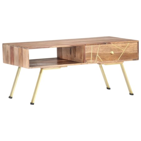 vidaXL Mesa de centro de madera maciza de sheesham 95x50x42 cm