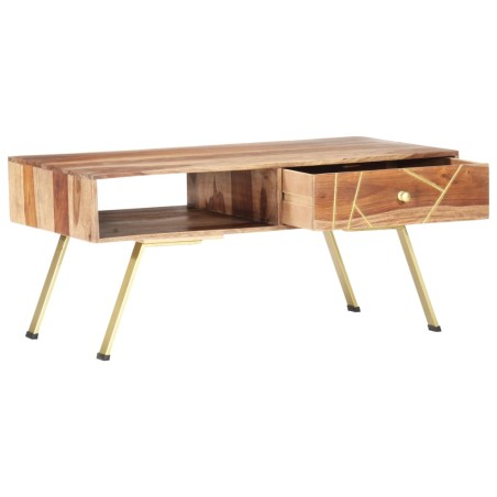 vidaXL Mesa de centro de madera maciza de sheesham 95x50x42 cm