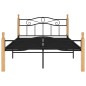 vidaXL Estructura de cama madera maciza roble metal negro 120x200 cm