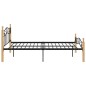 vidaXL Estructura de cama madera maciza roble metal negro 120x200 cm